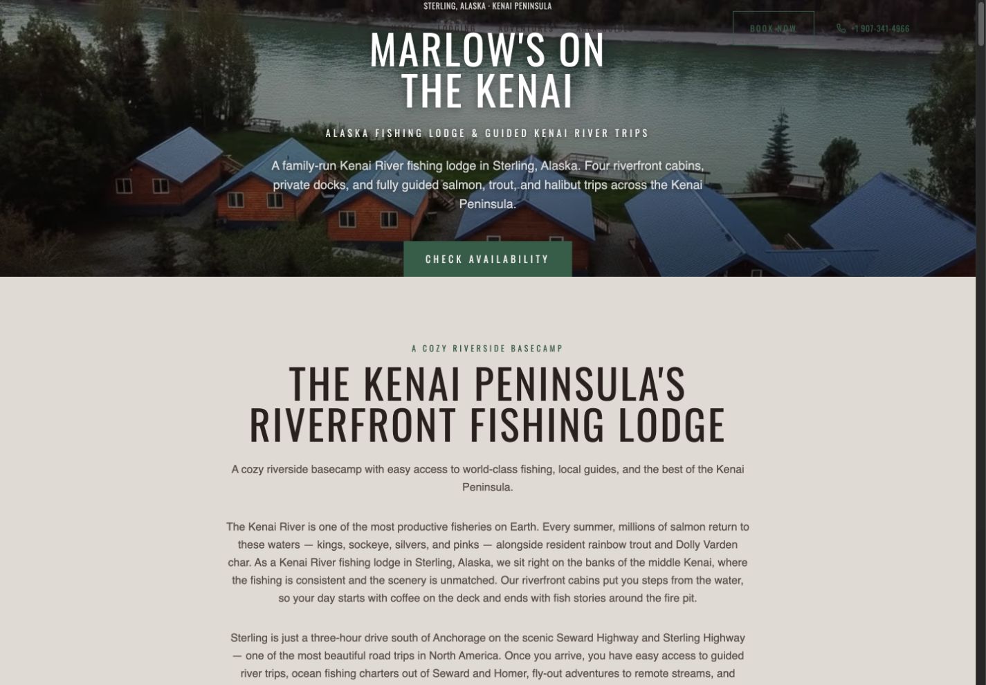 Marlow's on the Kenai website after the Astro rebuild